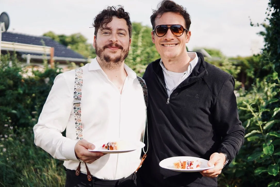 Ed and Tom together outdoors